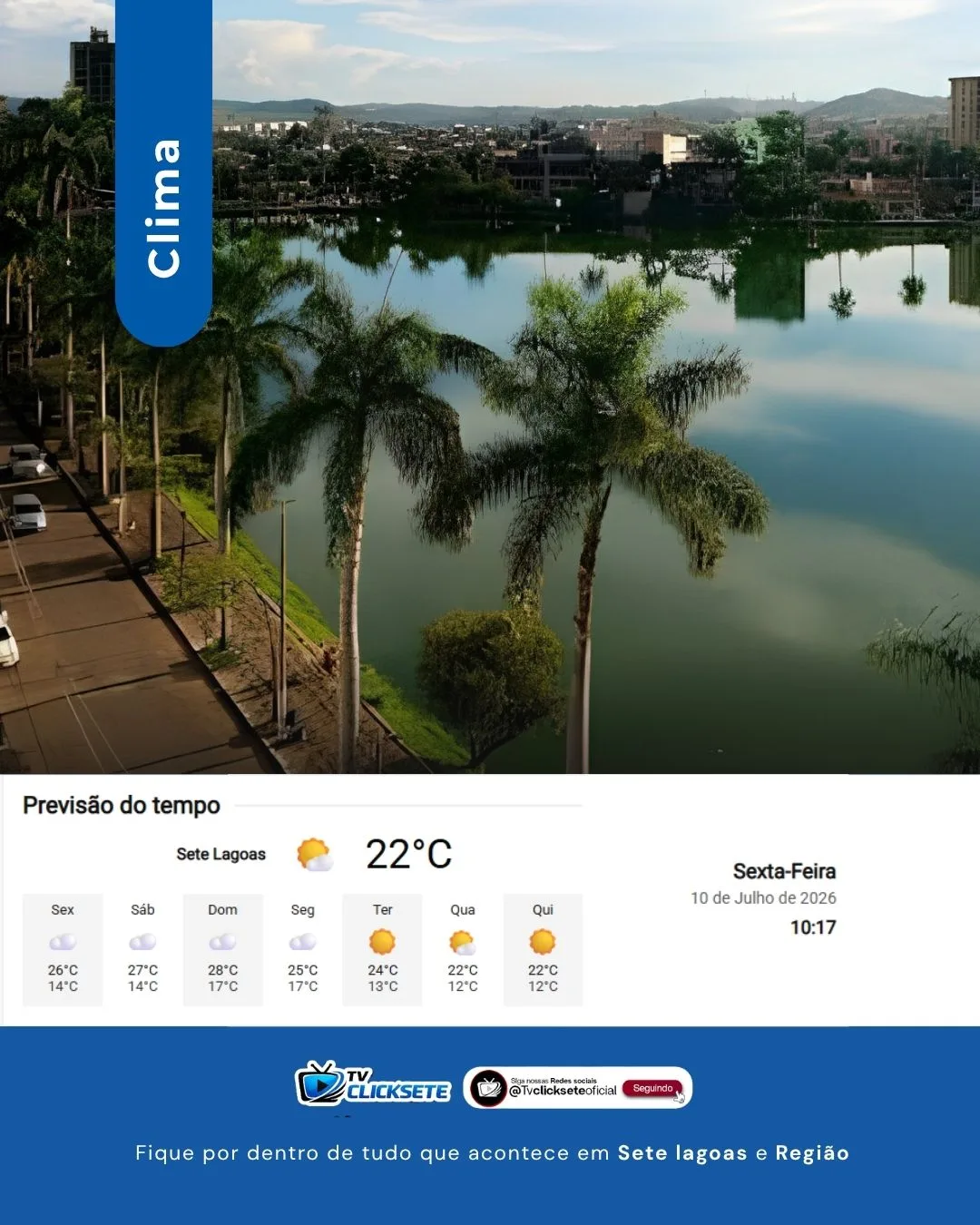 Clima em Sete Lagoas nesta sexta-feira (10): manhã fria dá lugar a tarde ensolarada e sem previsão de chuva